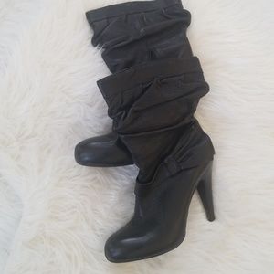 Gianni Bini Black Leather Boots  Size 9